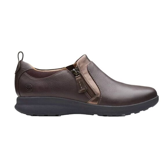 Clark’s Un Adorn Unstructured Brown Shoes Sz 7 Brown with Copper trim - Picture 1 of 16